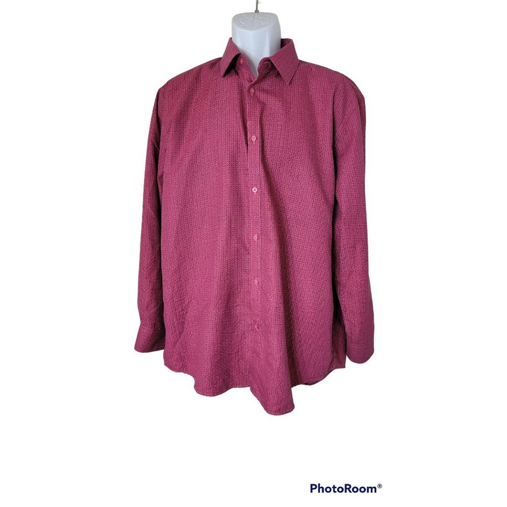 Black Label by Ruffini Red Button Down Shirt Size XL EUC